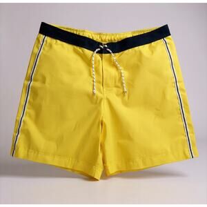 Polo Sport Ralph‎ Lauren Men’s Large Yellow Mesh-Lined 90s Vintage Swim Trunks